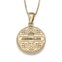 14K Gold Round Tree of Life Pendant Necklace With Diamonds