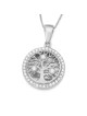 14K Gold Round Tree of Life Pendant Necklace With Diamonds