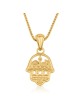 Collier avec pendentif Hamsa en or 14 carats pour femme avec vue sur Jérusalem