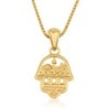 Women's 14K Gold Hamsa Pendant Necklace with Jerusalem View