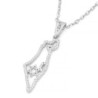 14K Gold Diamond-Studded Outline of the Land of Israel Pendant with St