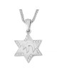 Collier pendentif étoile de David en or 14 carats avec chai et diamants