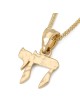 Collier pendentif Chai martelé en or 14 carats pour femme - Symbole de vie