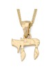 Collier pendentif Chai martelé en or 14 carats pour femme - Symbole de vie