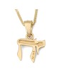 14K Gold Hammered Chai Pendant Necklace for Women - Symbol of Life