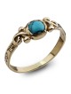 Shir LeMa'alot Gold Kabbalah Ring with Turquoise Stone