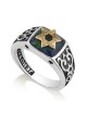 Marina Jewelry 925 Sterling Silver and Eilat Stone Ring With Gold-Plat