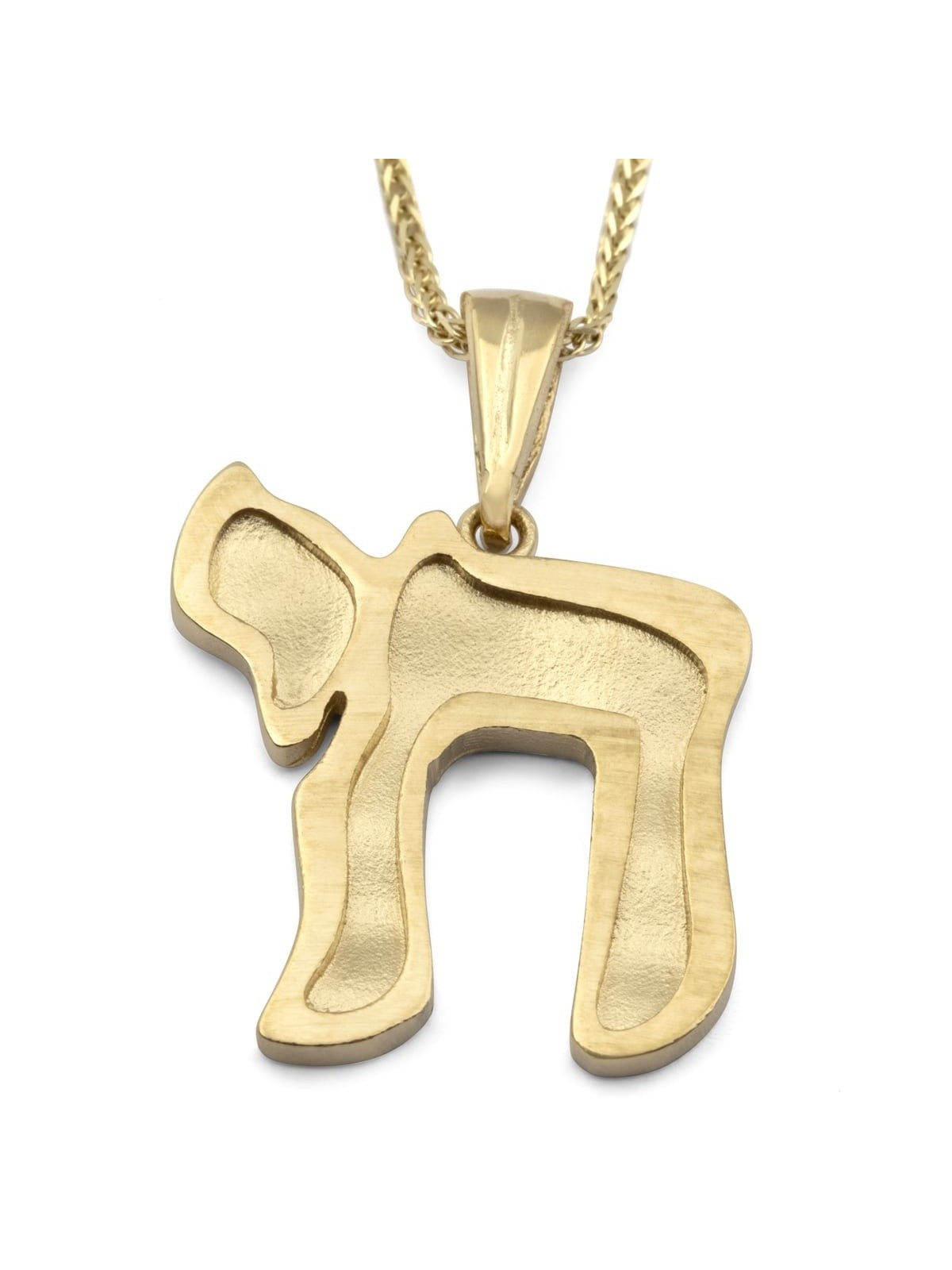 Stylish 14K Gold Chai Pendant Necklace