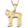 Stylish 14K Gold Chai Pendant Necklace