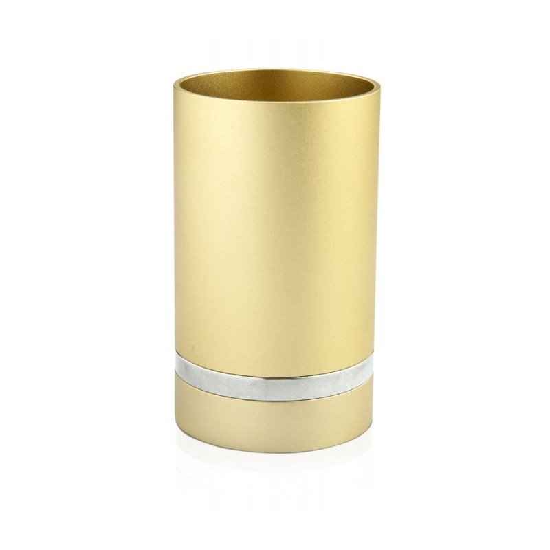 Dabbah Judaica Anodized Aluminum Silver Lin... | Aluminum Kiddush Cups