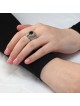 Sterling Silver and Smoky Quartz Kabbalah Ring - Ana Bekoach