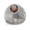 Sterling Silver and Smoky Quartz Kabbalah Ring - Ana Bekoach
