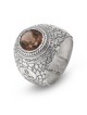 Sterling Silver and Smoky Quartz Kabbalah Ring - Ana Bekoach