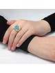 Wealth: Silver, Gold & Turquoise Stone Kabbalah Ring