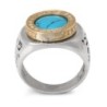 Wealth: Silver, Gold & Turquoise Stone Kabbalah Ring