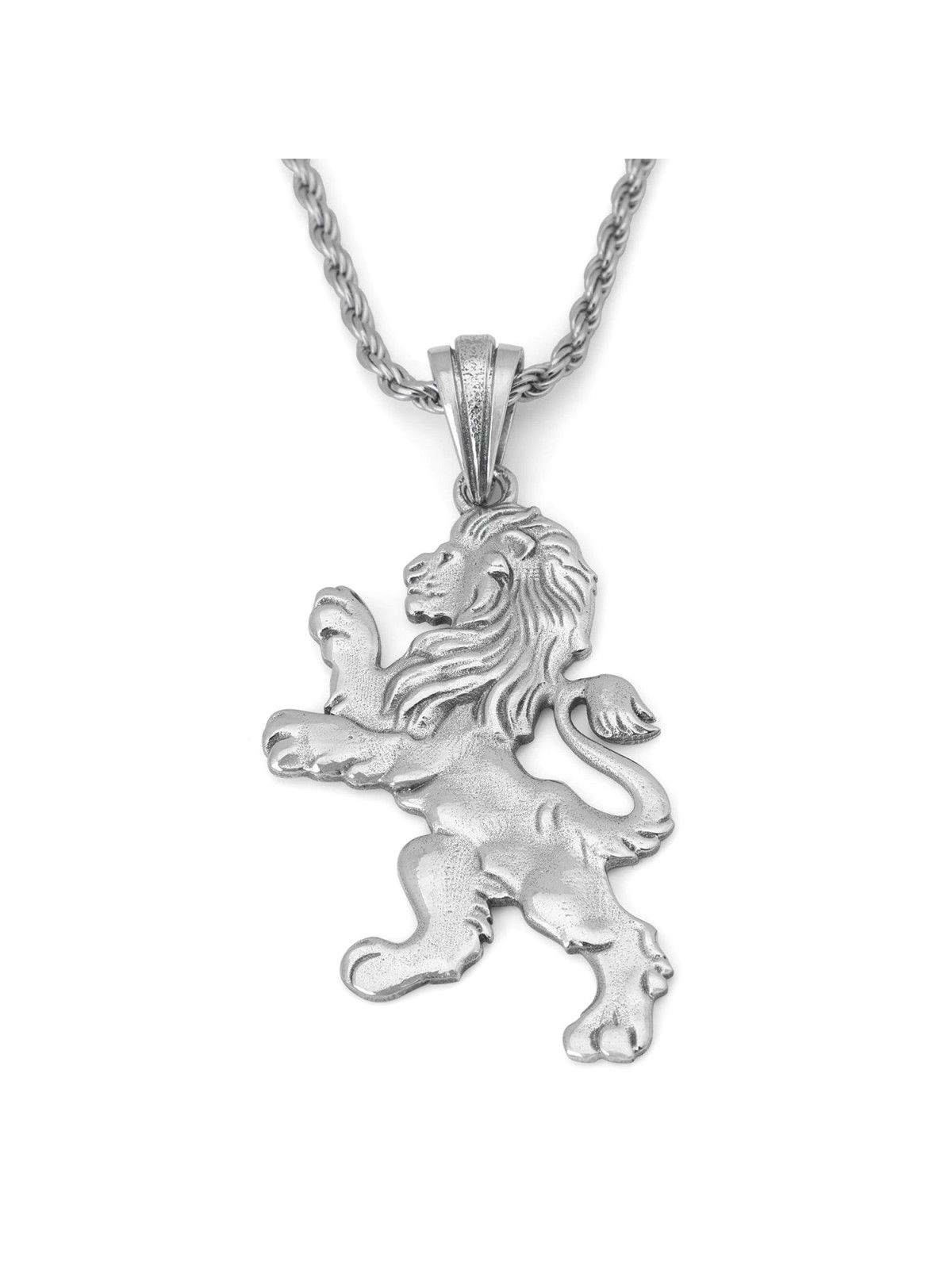 925 Sterling Silver Roaring Lion of Judah Pendant Necklace for Men