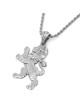 925 Sterling Silver Roaring Lion of Judah Pendant Necklace for Men