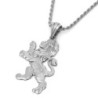 925 Sterling Silver Roaring Lion of Judah Pendant Necklace for Men