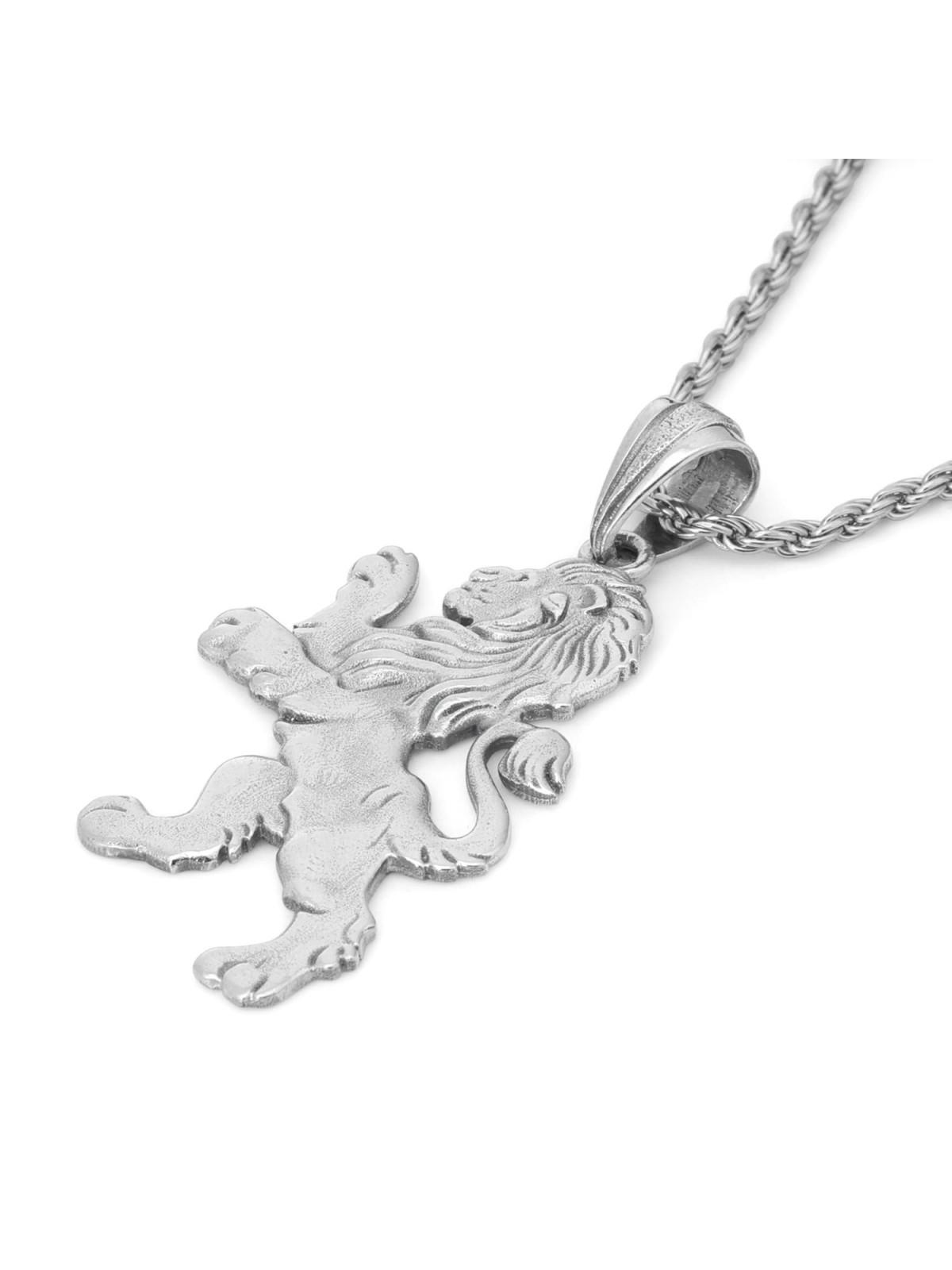 Collier avec pendentif Lion rugissant de Juda en argent sterling 925 pour homme