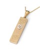 Collier à pendentif mezouza bicolore en or 14 carats