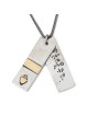 Porat Yosef: Silver and Gold 'Dog Tags' Necklace