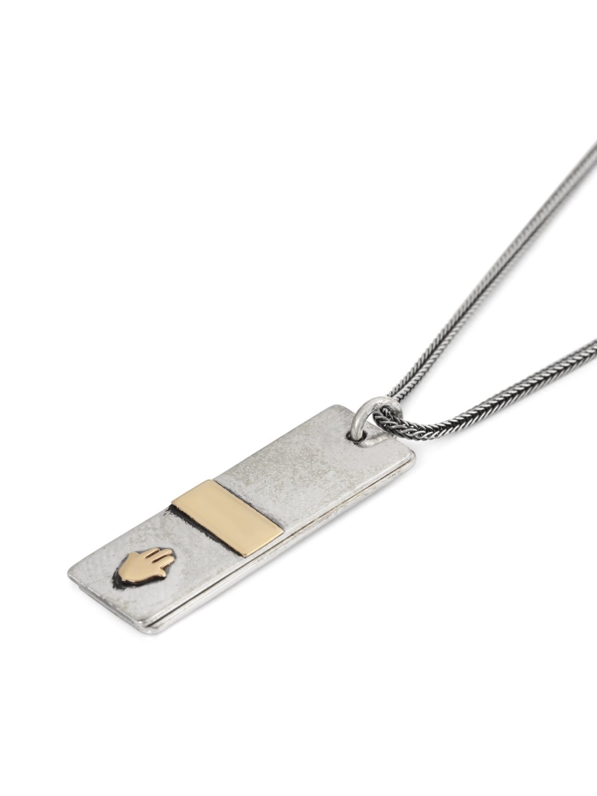 Porat Yosef: Silver and Gold 'Dog Tags' Necklace