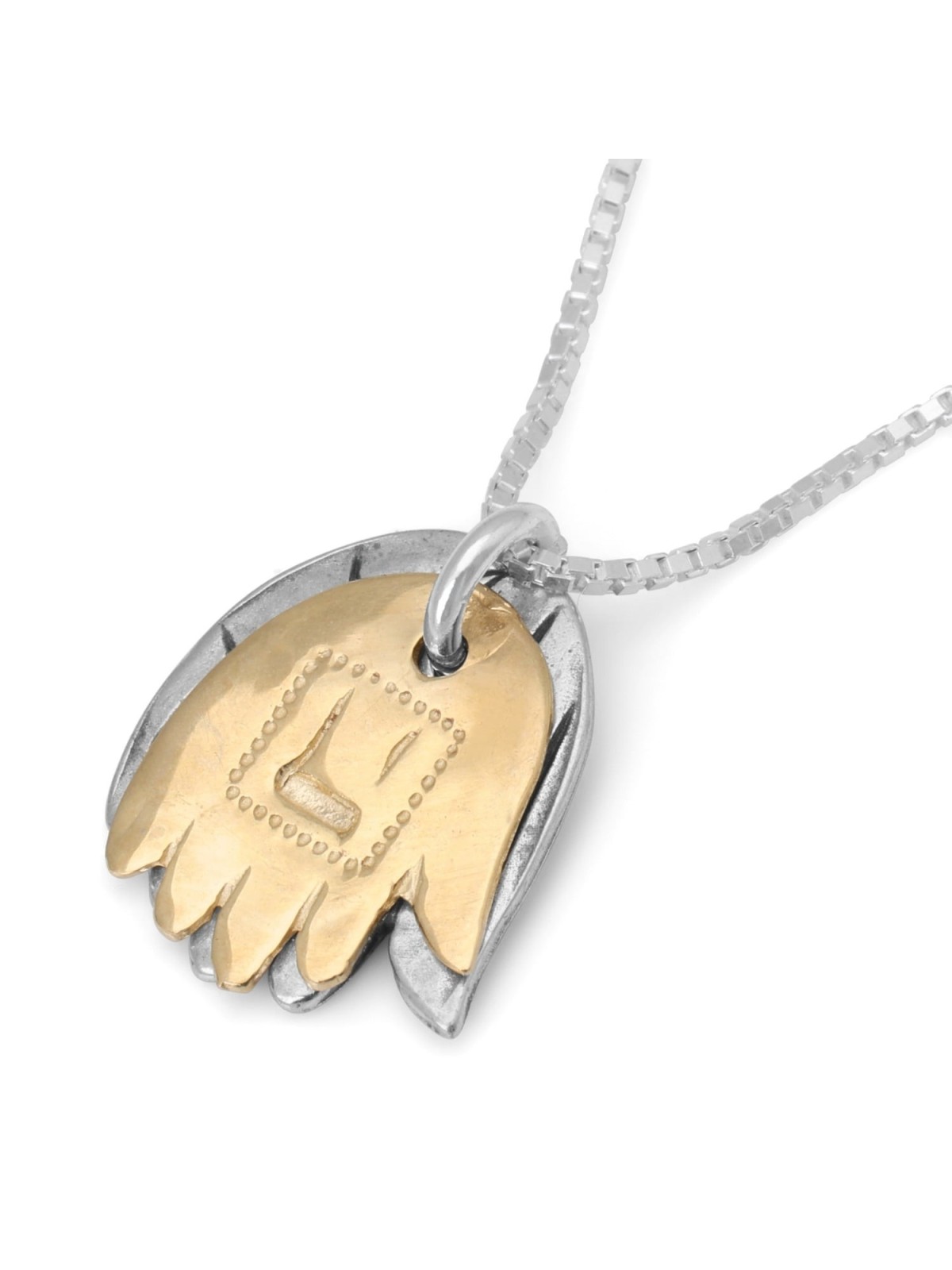 Collier Double Hamsa Argent et Or - Bénédictions / Mauvais Oeil
