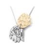 Collier Double Hamsa Argent et Or - Bénédictions / Mauvais Oeil
