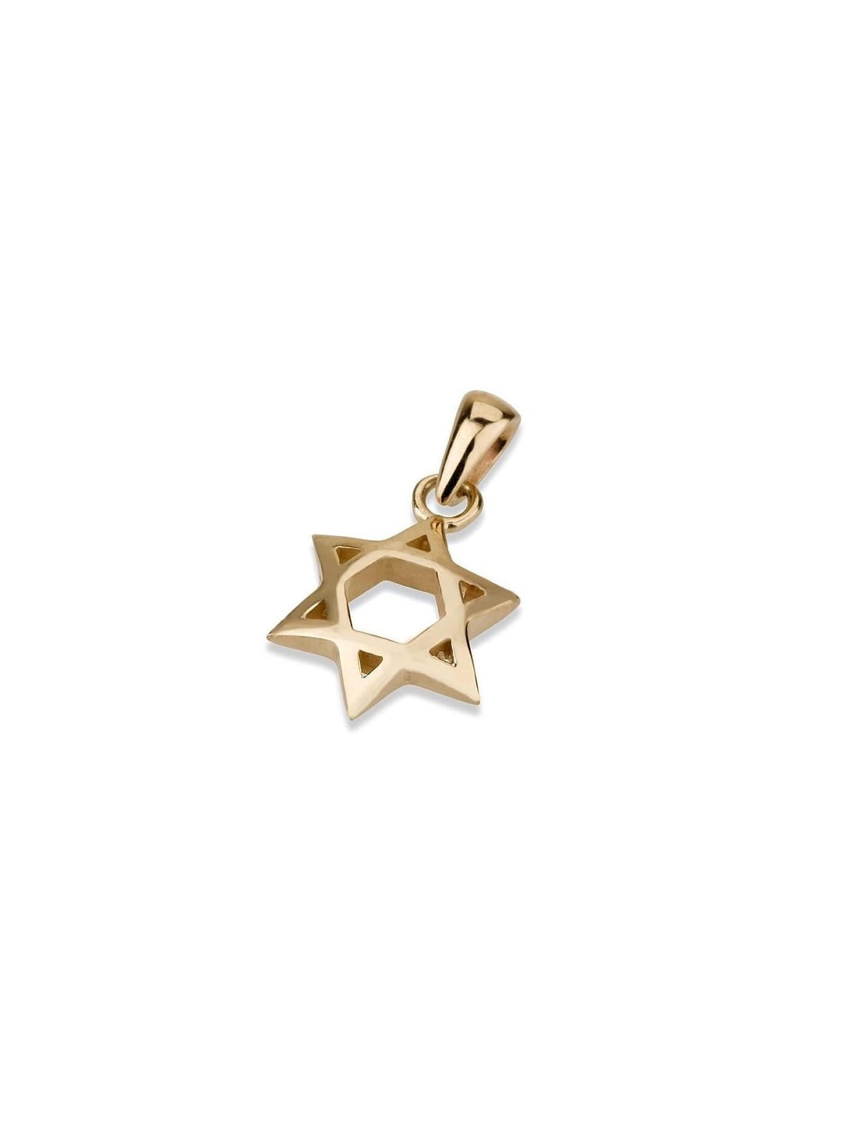 Small 14K Gold Concave Star of David Pendant