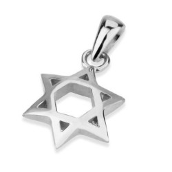 Small 14K Gold Concave Star of David Pendant