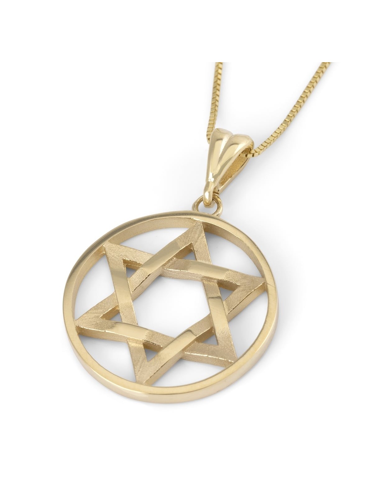 Chic Interlocking Star of David 14K Gold Pendant Necklace