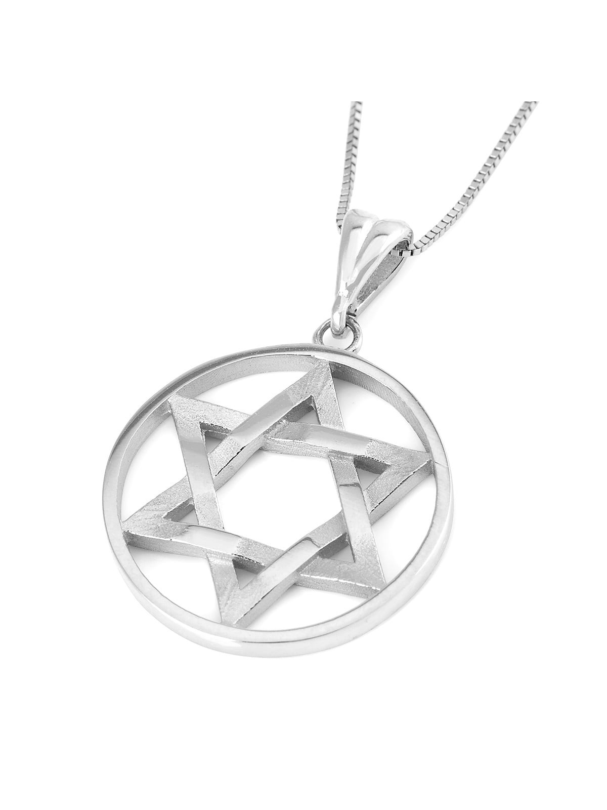 Collier chic à pendentif étoile de David entrelacée en or 14 carats