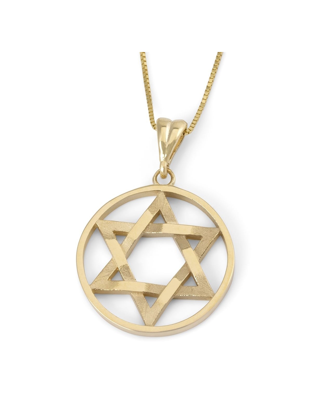 Collier chic à pendentif étoile de David entrelacée en or 14 carats