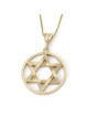 Collier chic à pendentif étoile de David entrelacée en or 14 carats