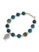 Rafael Jewelry Gold Plated Silver & Eilat Stone Bead Pomegranate Brace