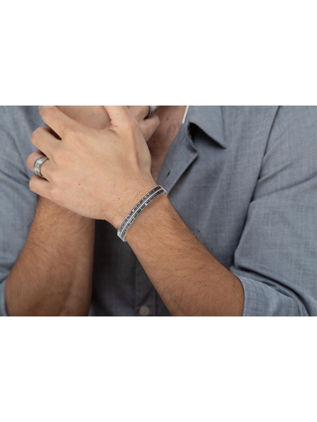 925 Blackened Sterling Silver Ana BeKoach Open Bracelet