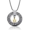72 Holy Names: Men's Silver Kabbalah Wheel Necklace