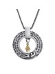 72 Holy Names: Men's Silver Kabbalah Wheel Necklace
