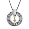 72 Holy Names: Men's Silver Kabbalah Wheel Necklace