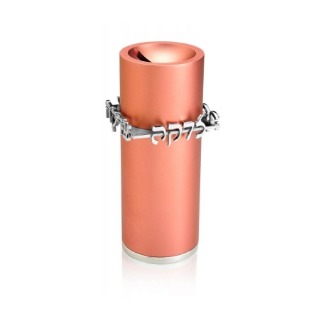 Dabbah Judaica Anodized Aluminum Tzedakah Box Pink | Tzedakah boxes