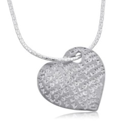 I Love You (Hebrew/English): Sterling Silver Heart Pendant Necklace
