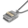 Silver and Gold Necklace with Microfilm Book of Psalms