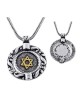 Ana Bekoach : Collier étoile de David en argent et or avec cadre rotatif
