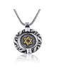 Ana Bekoach: Spinner Frame Silver and Gold Star of David Necklace