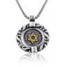 Ana Bekoach: Spinner Frame Silver and Gold Star of David Necklace