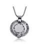 Ana Bekoach : Collier étoile de David en argent et or avec cadre rotatif