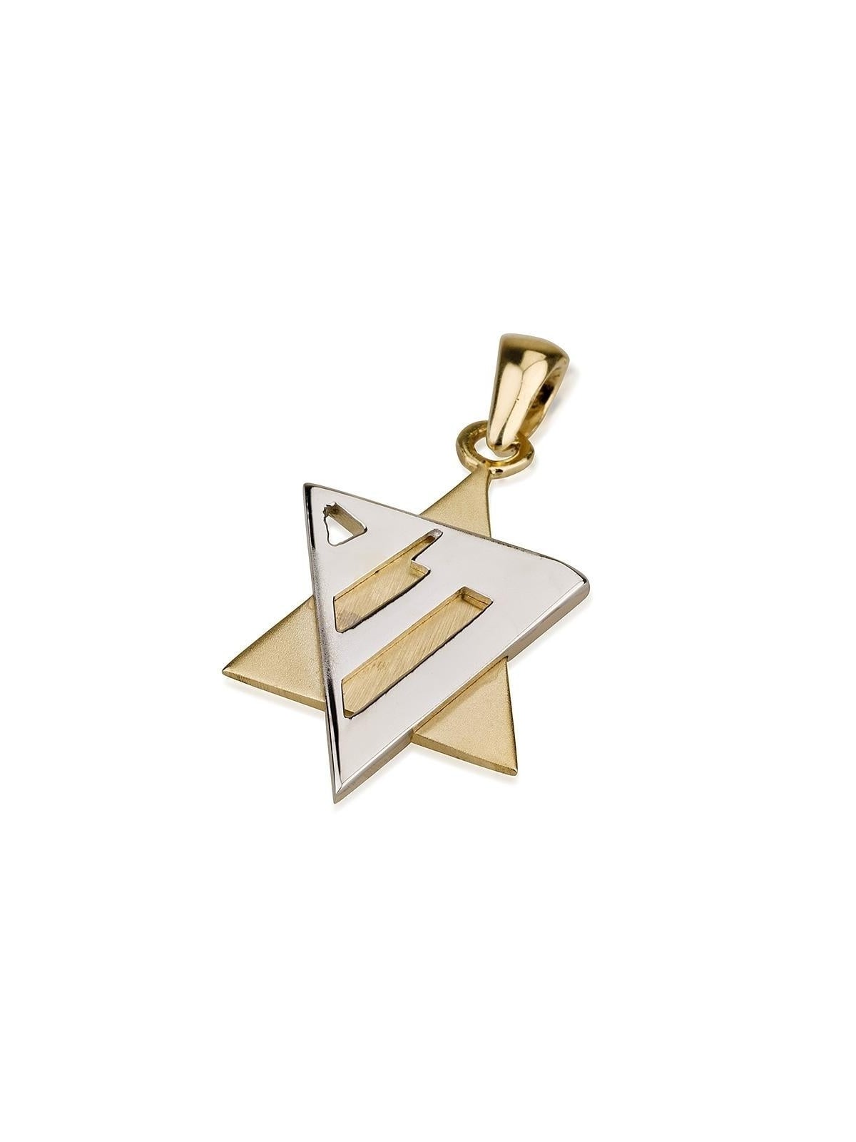 Pendentif contemporain étoile de David en or 14 carats