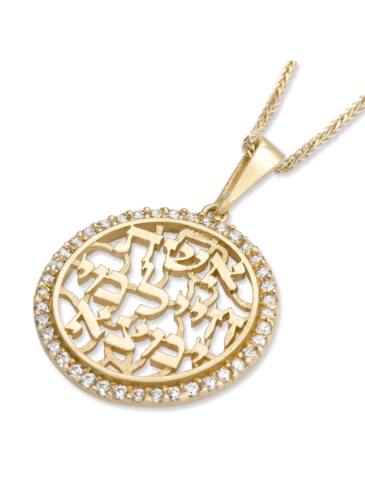 Collier pendentif femme de valeur en or jaune 14 carats et zircons cubiques