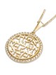 Collier pendentif femme de valeur en or jaune 14 carats et zircons cubiques