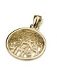 14K Gold Shema Yisrael Disc Pendant Necklace - Deuteronomy 6:4